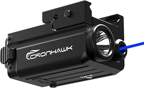 CRONHAWK 420Lumens Gun Light Laser Sight Rail Mounted Weapon Flashlight and Laser Light Combo for Shotgun Pistol and Handgun with Picatinny Rail and