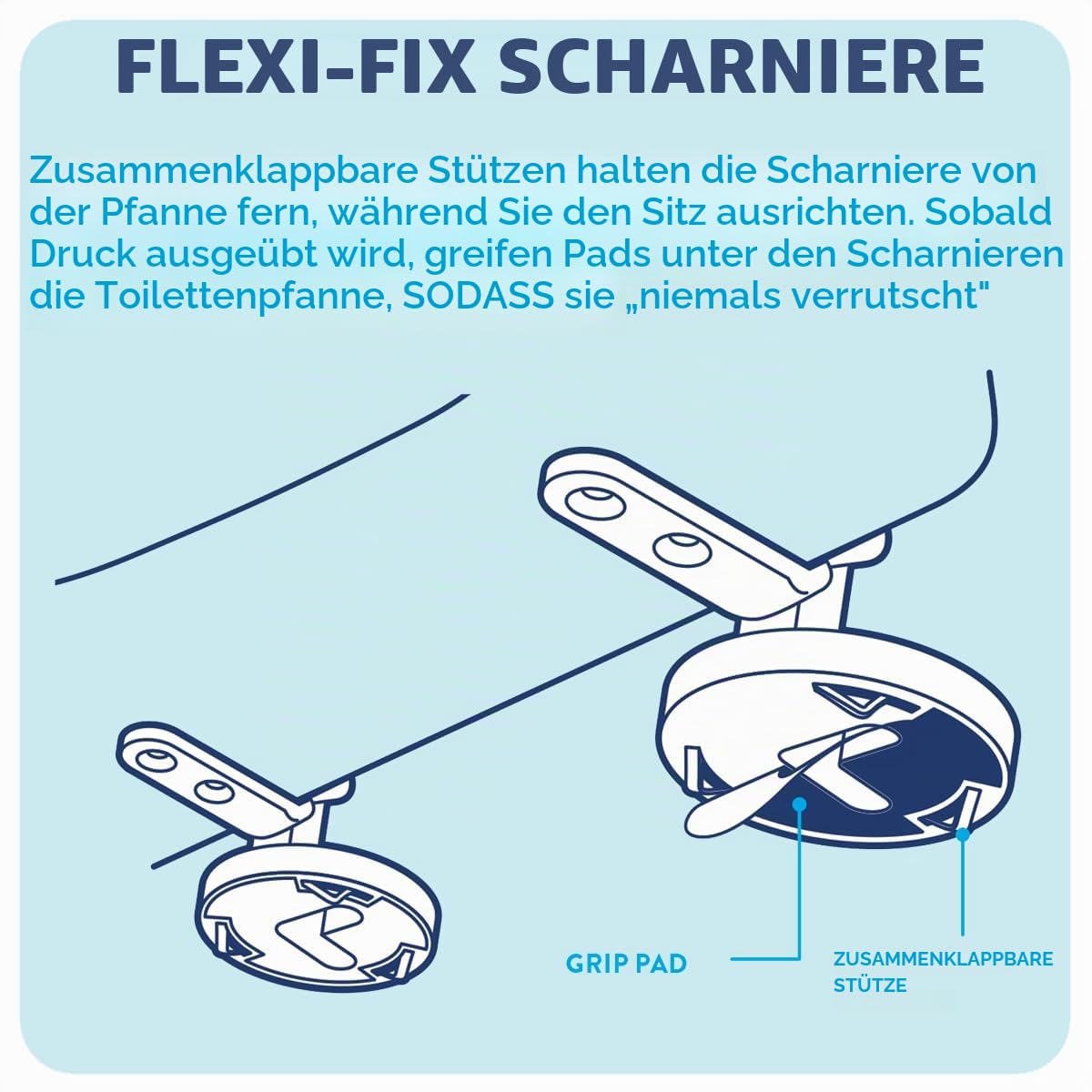 Croydex Kirkstone Toilettendeckel mit Absenkautomatik aus Holz – Flexi-Fix Einfache Montage - Schnellverschluss für einfache Reinigung – Antibakterieller klodeckel - Grau mit schwarzen Scharnieren