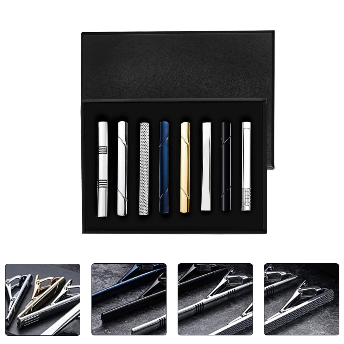 GALPADA 8 Clips De Corbata Para Hombre Clip De Corbata Regular Barra De Corbata Plateada Protector Para Suéter Camisa Clips De Cuello Del Día De San Valentín Para Él Clips