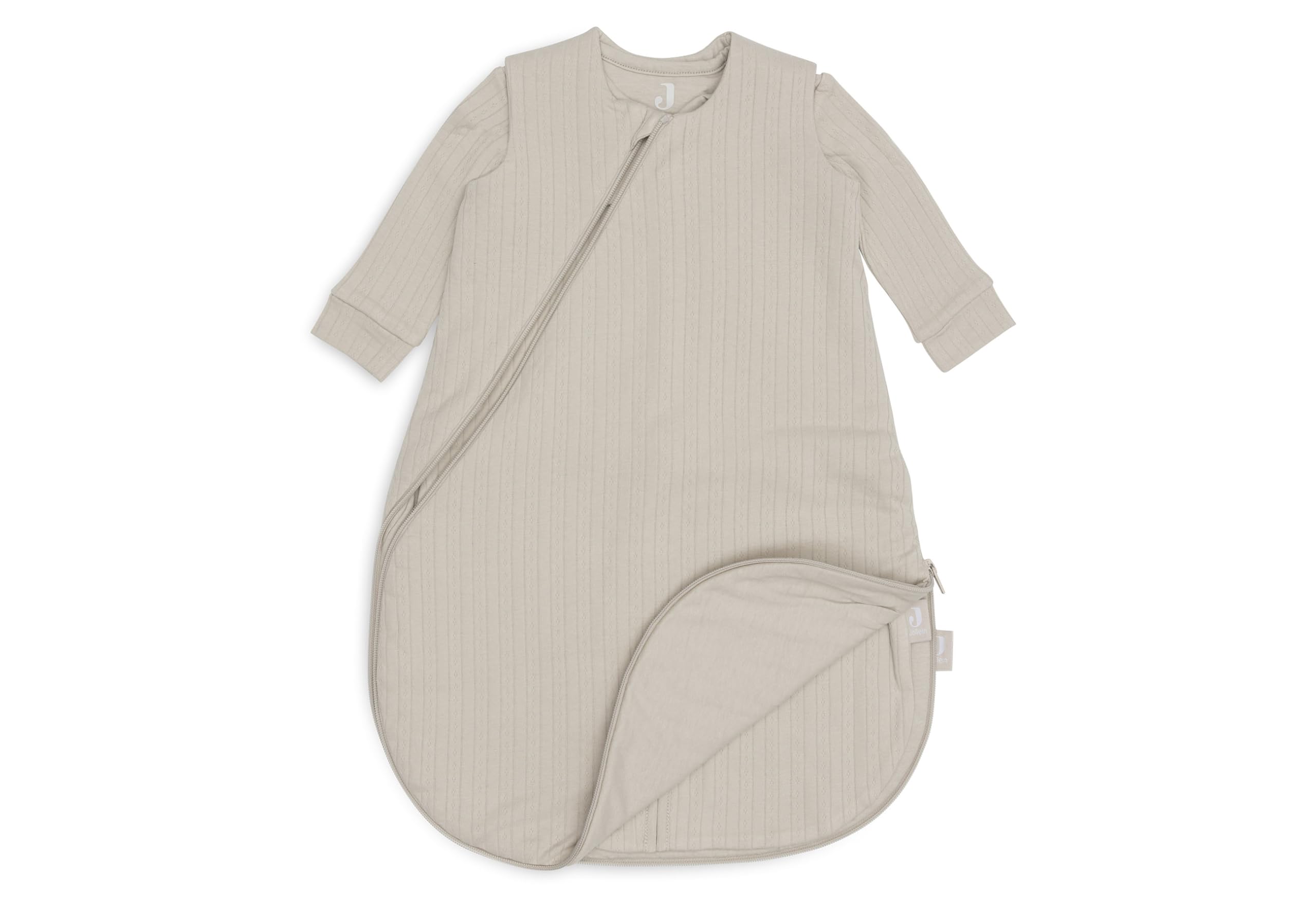 Jollein Ganzjahres Schlafsack Baby - Ajour Nougat - 60 cm - 100% Baumwolle - 0.5 bis 3.0 Tog - Schlafsack Baby Sommer & Winter - Beige