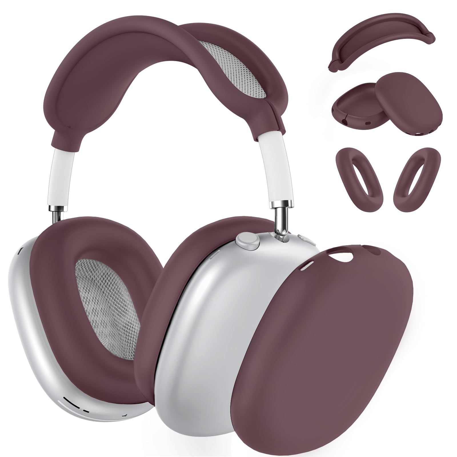 Silicone Case Cover for AirPods Max Headphones,Ear Pad Case Cover/Ear Cups Cover/Headband Cover for AirPods Max (USB-C/Lightning)(2024/2020),Soft