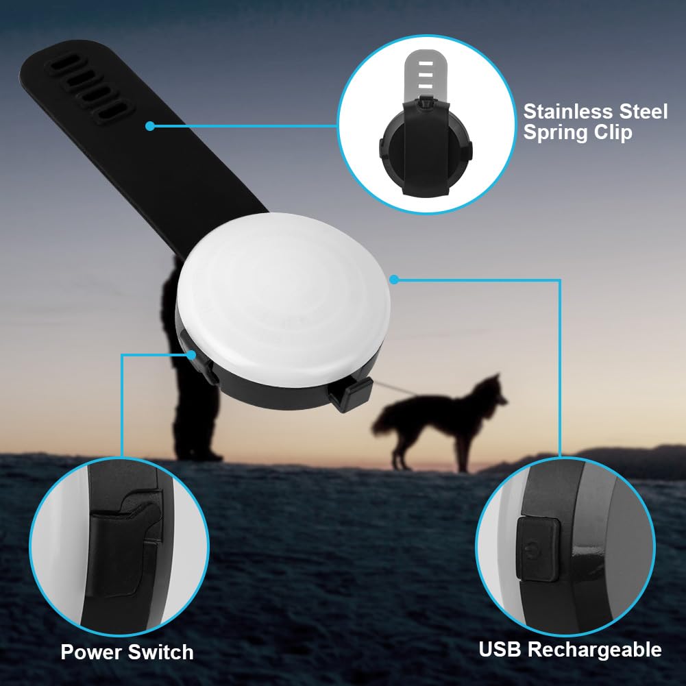 AUAUY Luce Lampeggiante a LED di Sicurezza per Cani Gatti, Luci Ricaricabili USB Targhetta per Cani, lampeggianti Luci di Sicurezza per Animali Domestici