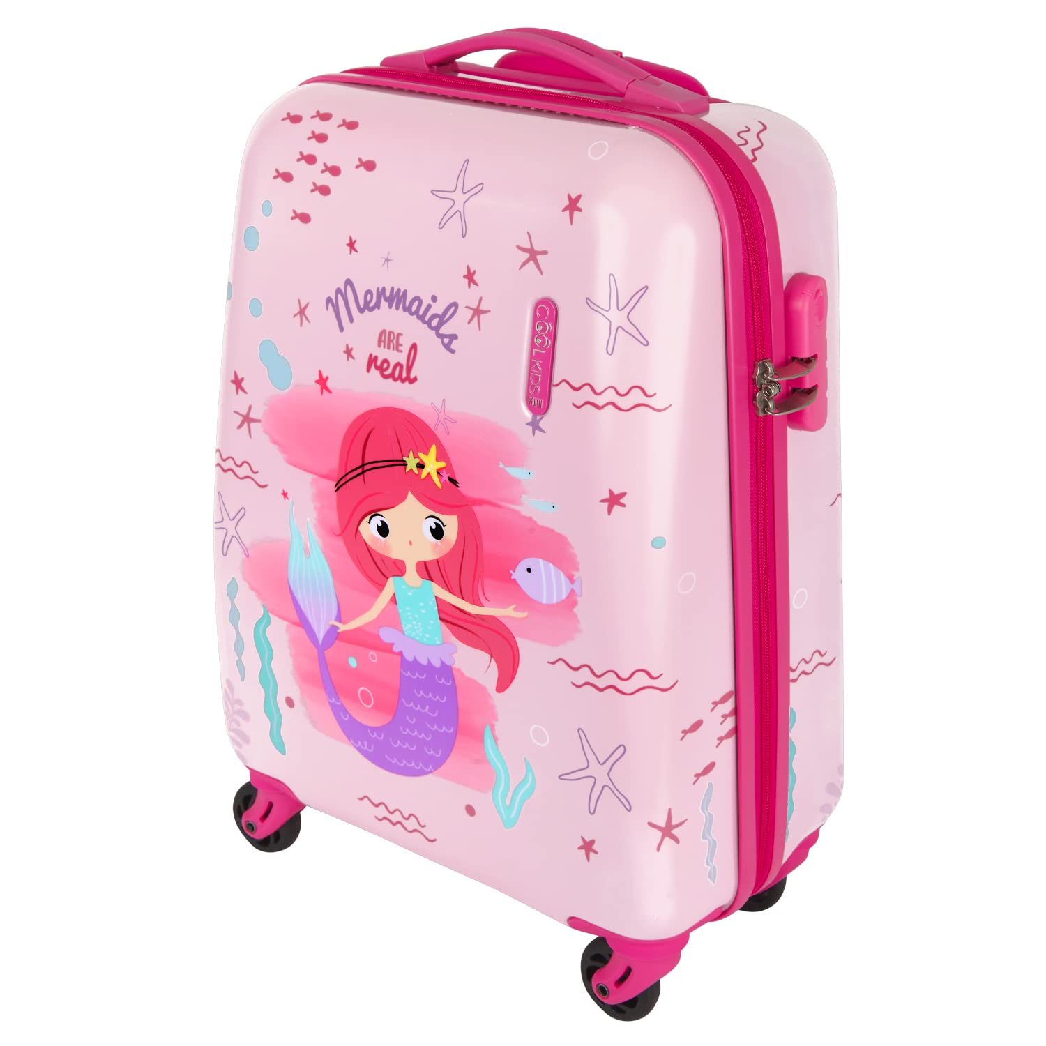 PERLETTI Maleta Trolley Niño Rigida Extra Resistente Panda Azul ABS - Equipaje de Mano Cabina Ligero con Cerradura TSA y 4 Ruedas Dobles Multidireccionales - Ryanair 49x34x21 cm