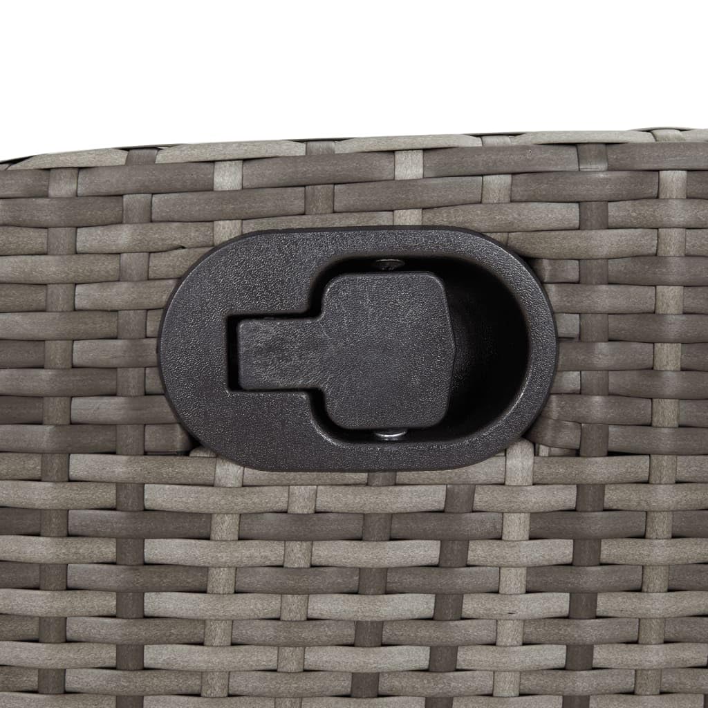 vidaXL Sillón Reclinable de Jardín con Cojines, Silla con Respaldo, Asiento Exterior, Sillón Descanso para Terraza Patio, Ratán Sintético Gris