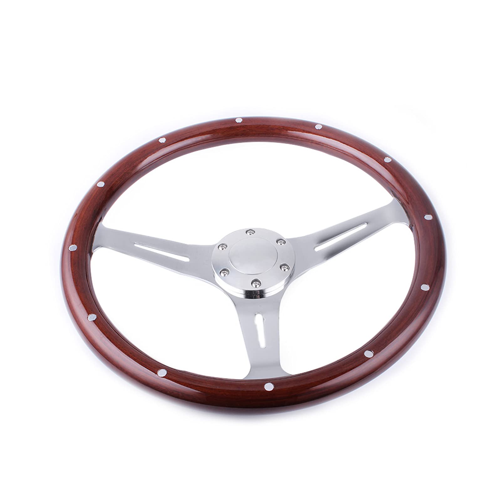 Volante in legno con pulsante clacson - B