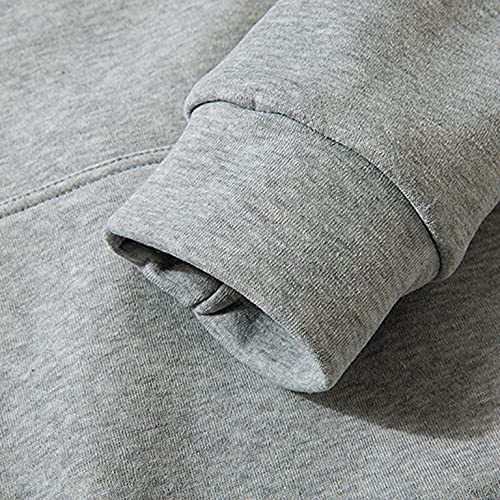 Kangma Mens Tracksuit 2 Piece Hoodie,Solid Jogging Activewear With Long Sleeve Pullover , Casual Sweatsuit Sets For Men Gray #TOP4