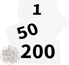 Azarxis Numéros de Dossard Course de 1 à 50 100 200 300 400 500 avec Épingles Imperméable pour Marathon Événements Sportifs Trithonlon