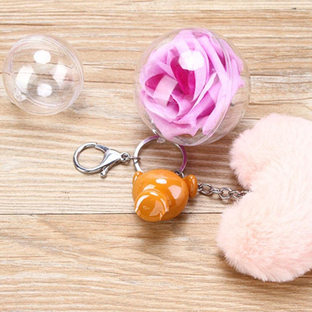 Clear Ball Ornaments Plastic Fillable Key Chain Decor DIY Bath Bomb Mold|Premium Craft Tool - Plastic Color: Clear Size: Approx. 2cm / 0.78inch Ring Diameter: Approx. 0.6cm / 0.23inch-picture-44