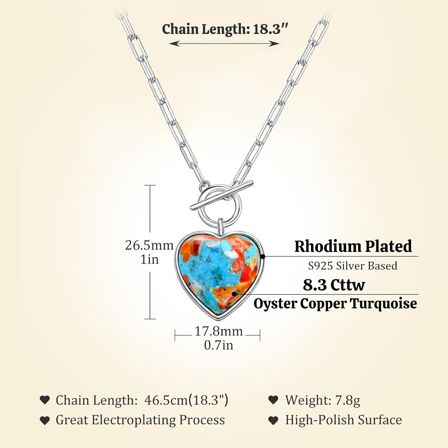 AIBAO Natural Turquoise/Coral/Lapis Lazuli/Malachite Necklaces for Women Sterling Silver Gemstone Toggle Necklace Western Boho Jewelry - Image 6