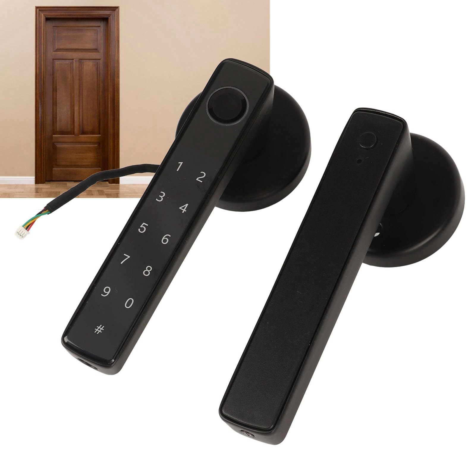 Fingerprint Smart Door Lock, Fingerprint Smart Door Knob, Smart Door Combination Lock for Bedroom Home Hotel Office, Low Battery Reminder