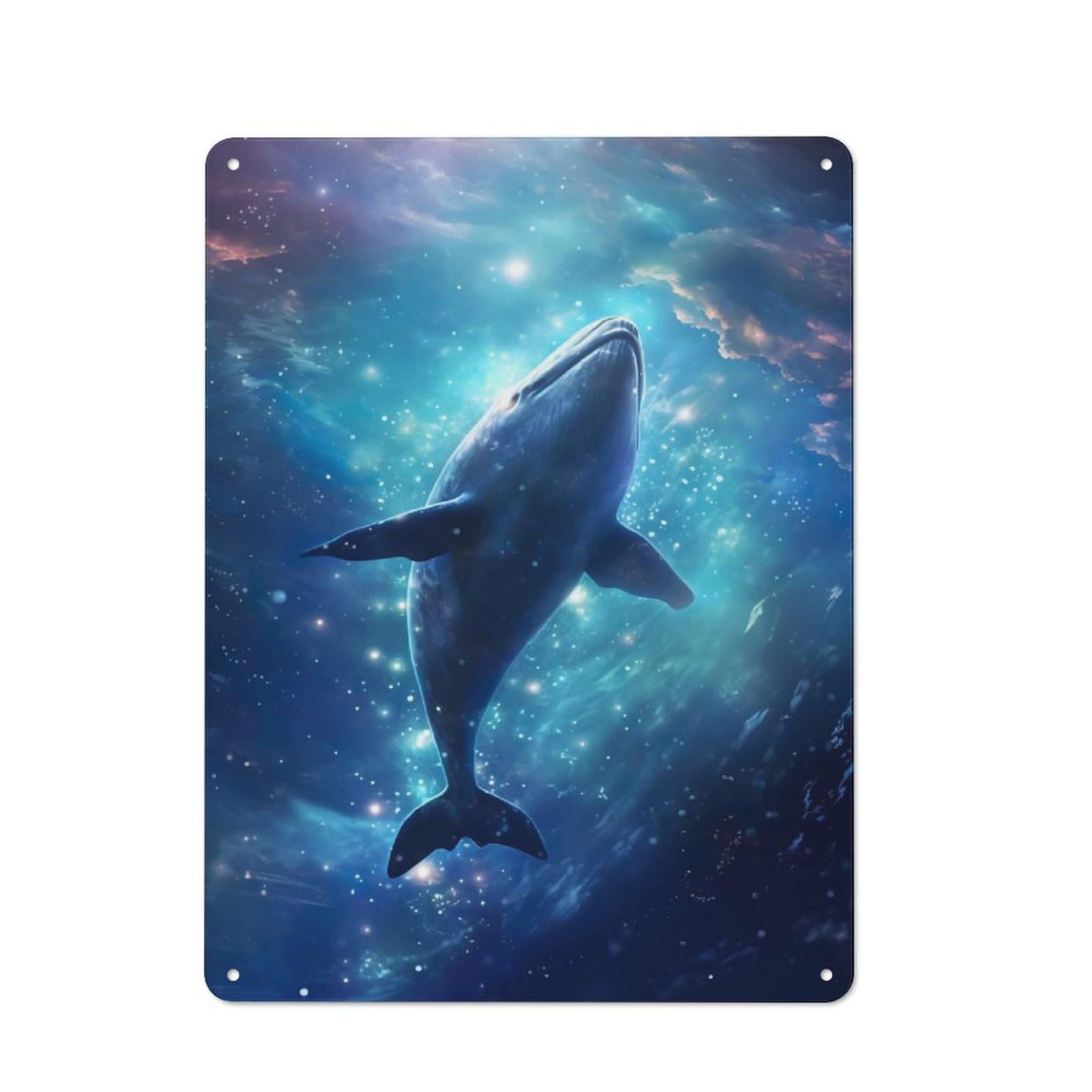 Junmoney Whale Shark Tin Wall Plaque 40X30cm With For Garage Or Workshop, For Vintage Wall Decor Fans, For Kitchen And Home Bar Decor
