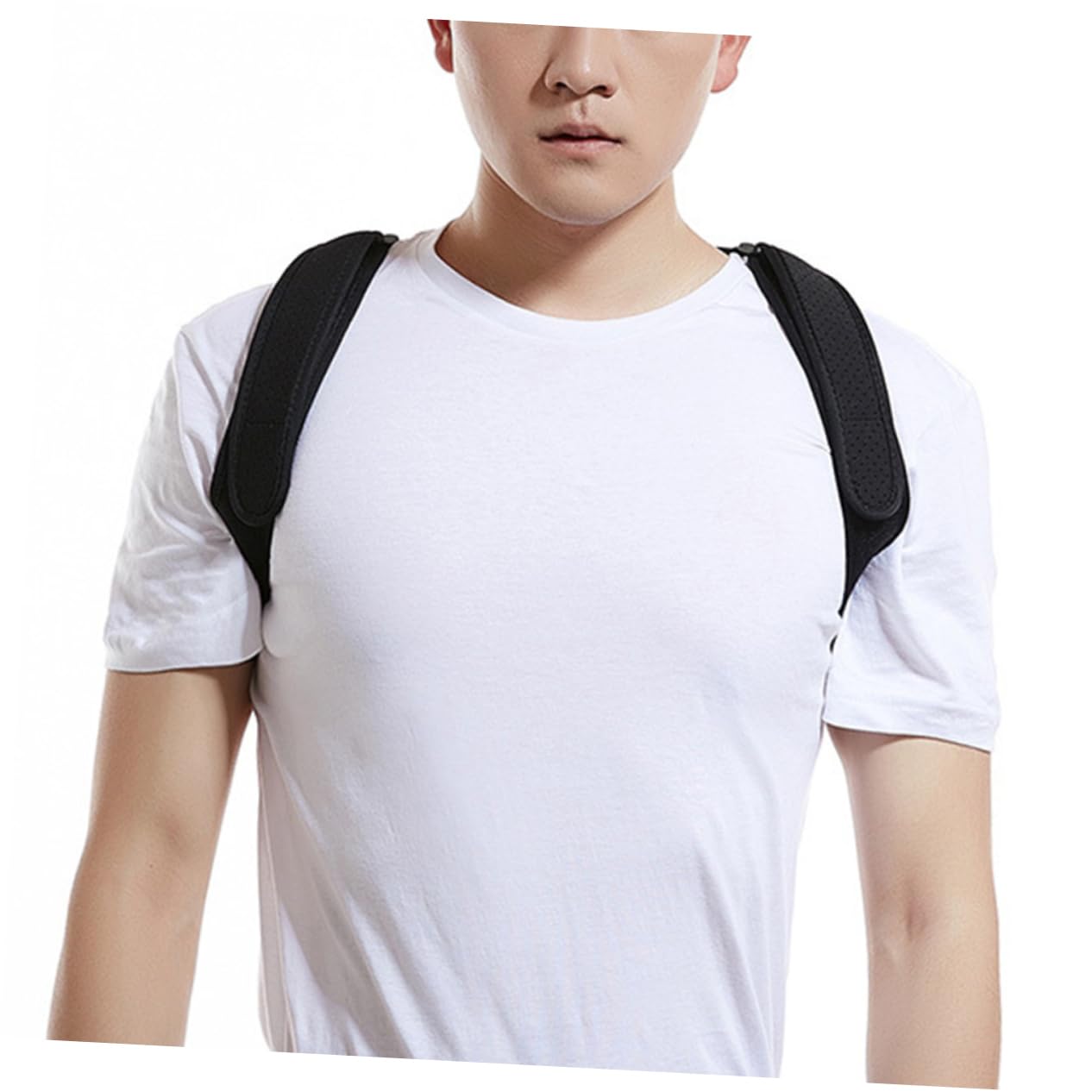 Invisible Back Posture Corrector Belt for Adults, Black Compound Cotton | Sitting Support Design, Breathable Lightweight Build, Shoulder and Spine Alignment, One Piece