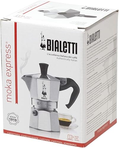 Miniatura 2 de Bialetti Moka Express - Máquina de café expreso de aluminio para estufa de 1 taza 2 onzas - 20fl oz color plateado