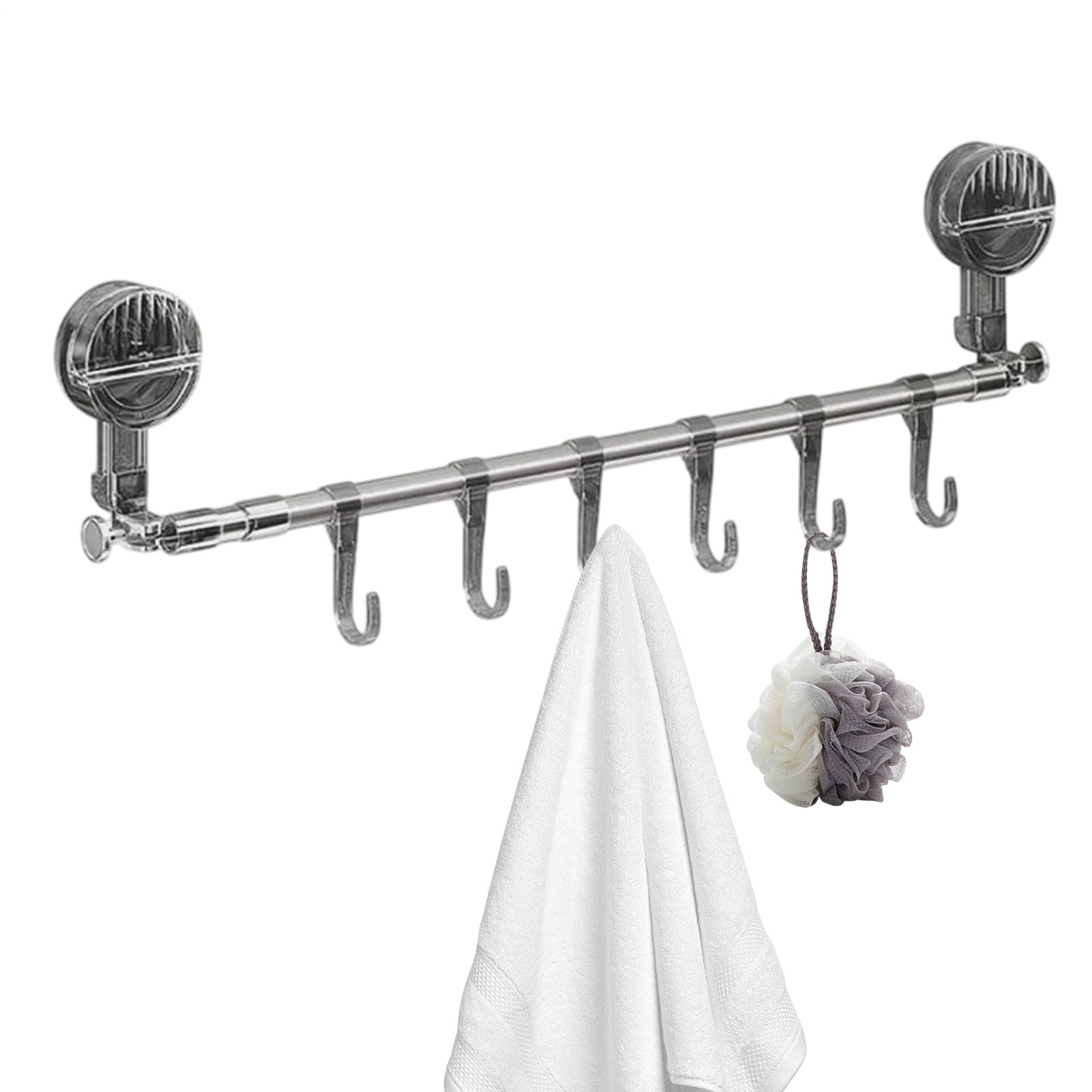 Porte-serviettes de salle de bain mural suspendu, support ajustable et organisateur de rangement