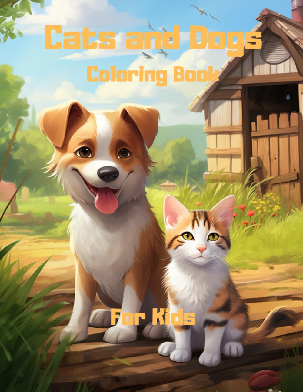 Paws & Purrs: Cute Cats and Dogs Coloring Book