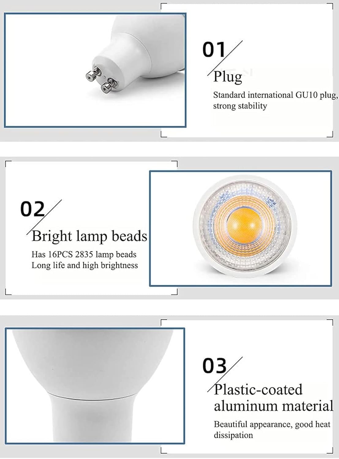GU10 Lampadina a LED 15W, 5pcs lampadine a LED, 15W equivalente a 150W alogeno, AC100V-265V, Angolo di Fascio a 360 ° per l'illuminazione Domestica(Cool White 6000K)