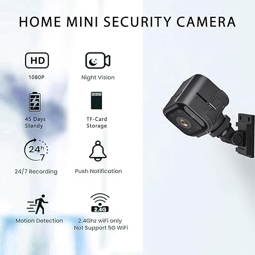 Miniatura 3 de Cámara oculta, cámara espía interior WiFi 2K, almacenamiento SD, puede estar inactivo, batería de larga duración, visión clara de Niaht, detección