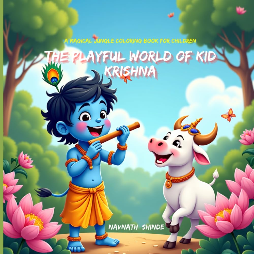 The Playful World of Kid Krishna:: A Magical Jungle Coloring Book for Children