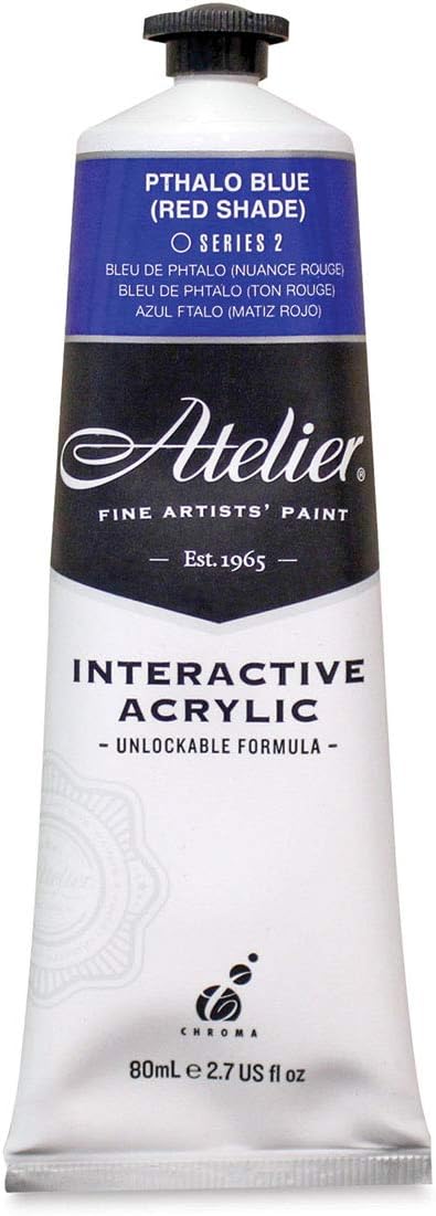 Interactive Acrylic Paint Phthalo Blue (Red Shade) 80ml Tube