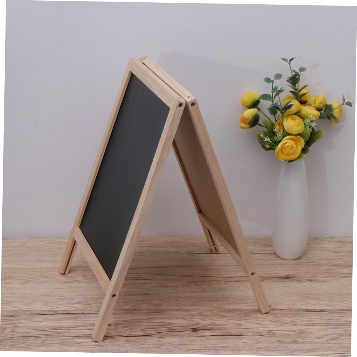 Mini Tableau Noir pour Comptoir de Bar en Bois 25x40 Cm Double Face Chevalet Pratique pour Affichage et Signalisation Alimentaire Couleur Aléatoire