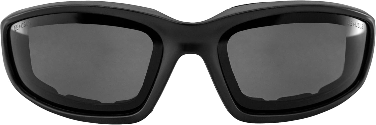 Epoch Eyewear Foam Padded Motorcycle Sunglasses 2 Pair Black Frames w/Amber Lens and Smoke Lens - Image 6