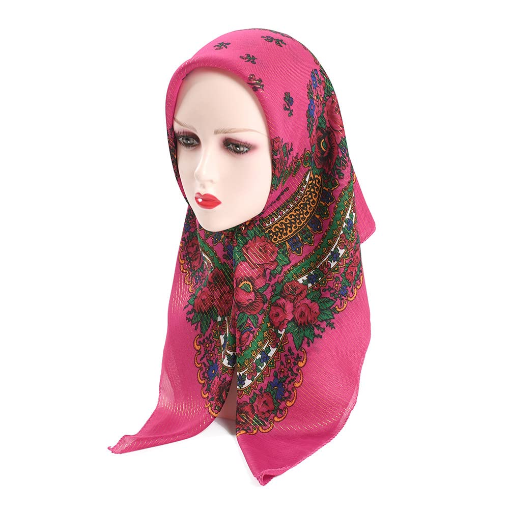 Guaizhou Women's W8 Russian Square Scarf Ukrainian Head Scarfs Shawl Muslim Hijab Wraps Headwear For