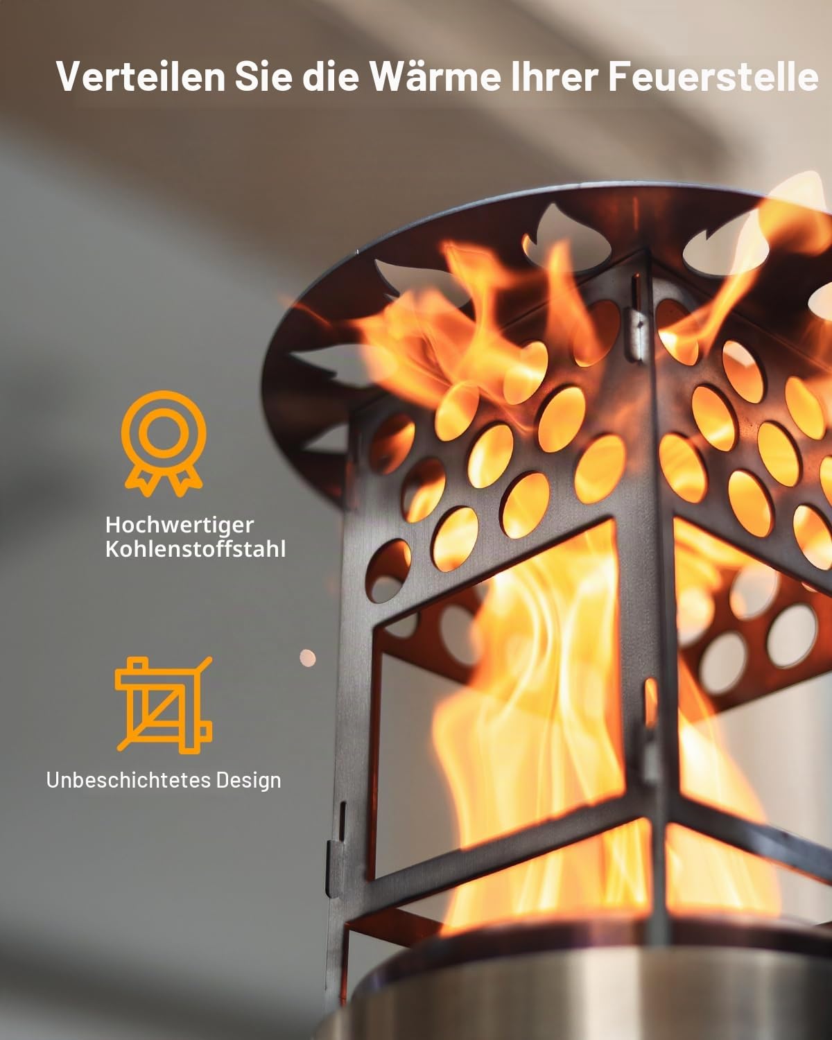 YEFU Feuerstelle Wärmeabweiser für Solo-Herd Mesa XL YEFU 17,8 cm, tragbarer Wärmeverteiler für Tisch-Feuerstelle, erfasst und leitet Wärme um, Abnehmbarer Mesa XL Hitzeschutz für Solo-Herd-Zubehör