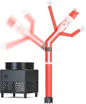 6ft Santa Air Puppet Dancer Inflatable Waving Tube Man with Blower - Wacky Waving Dancing Tube Guy Set for Christmas Party Business