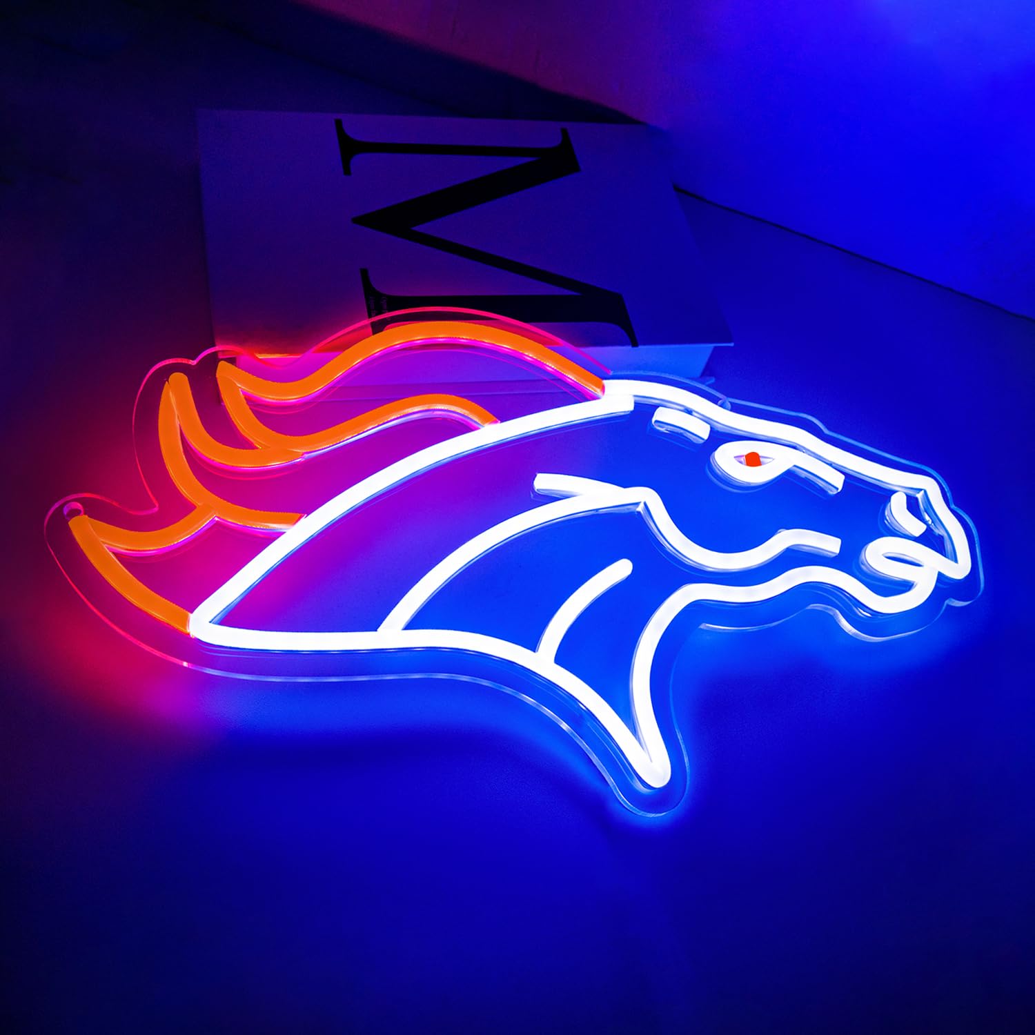 Football Neon Sign for Wall Decor Football Neon Light for Man Cave or Garage Birthday Gifts for Men with Rugby Team Logo Sign for Bar Dorm Party Game Room Size 16.1 * 9.8In(ZYLD057)