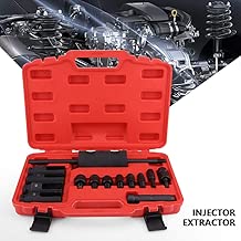 Qiilu Diesel Injector Extractor, 14pcs Common Rail Injector Remover Tool Kit with Slide Hammer for Car Puller Injection Repairing - coolthings.us