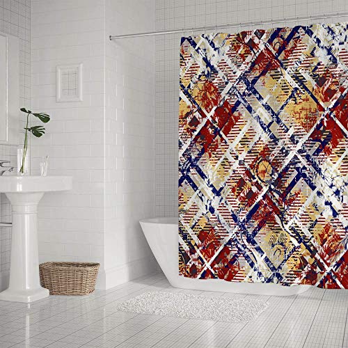 Rideau de douche imperméable en polyester texturé 168x183cm avec crochets - 3
