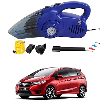 Oshotto 2 in 1 Car Vacuum Cleaner Cum Tyre inflator/Air Compressor for Honda Jazz (White)