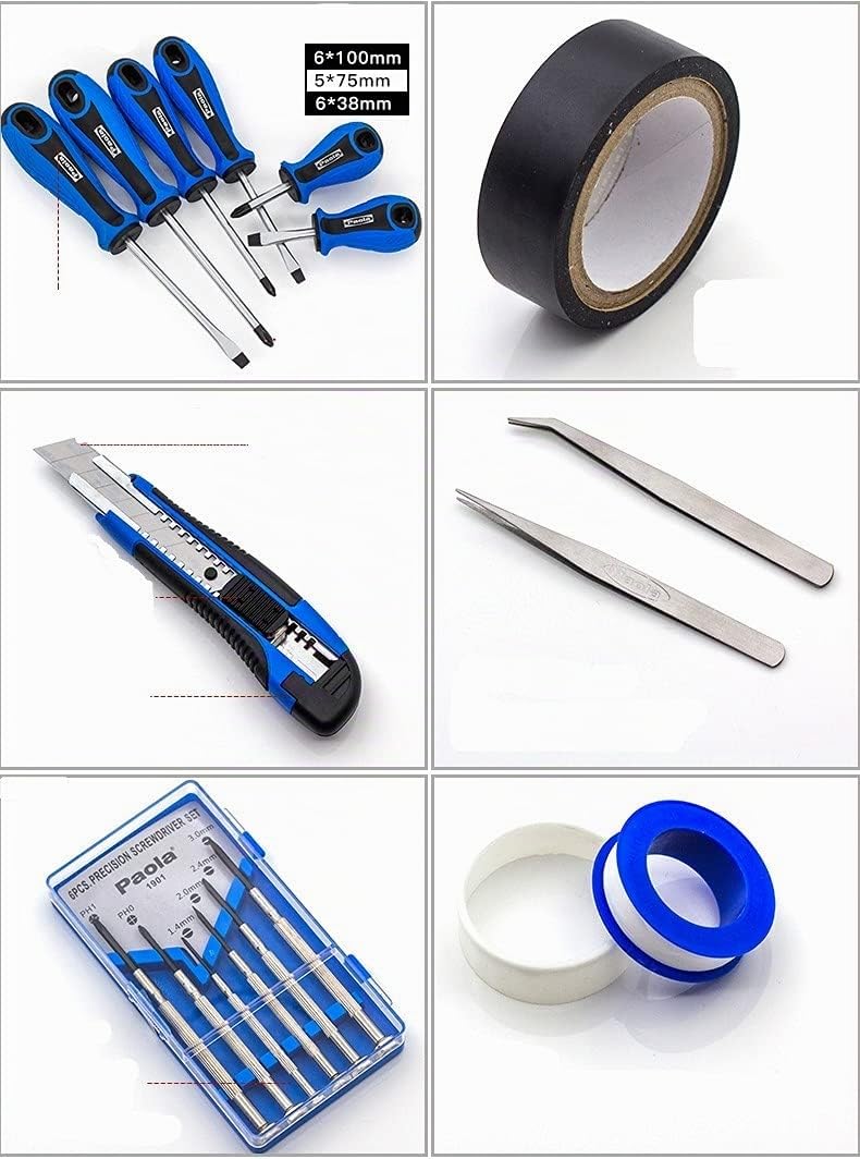 Set di Attrezzi, 26 pezzi/Pinze/Chiave Regolabile/Cacciavite/Martello/Metro A nastro
