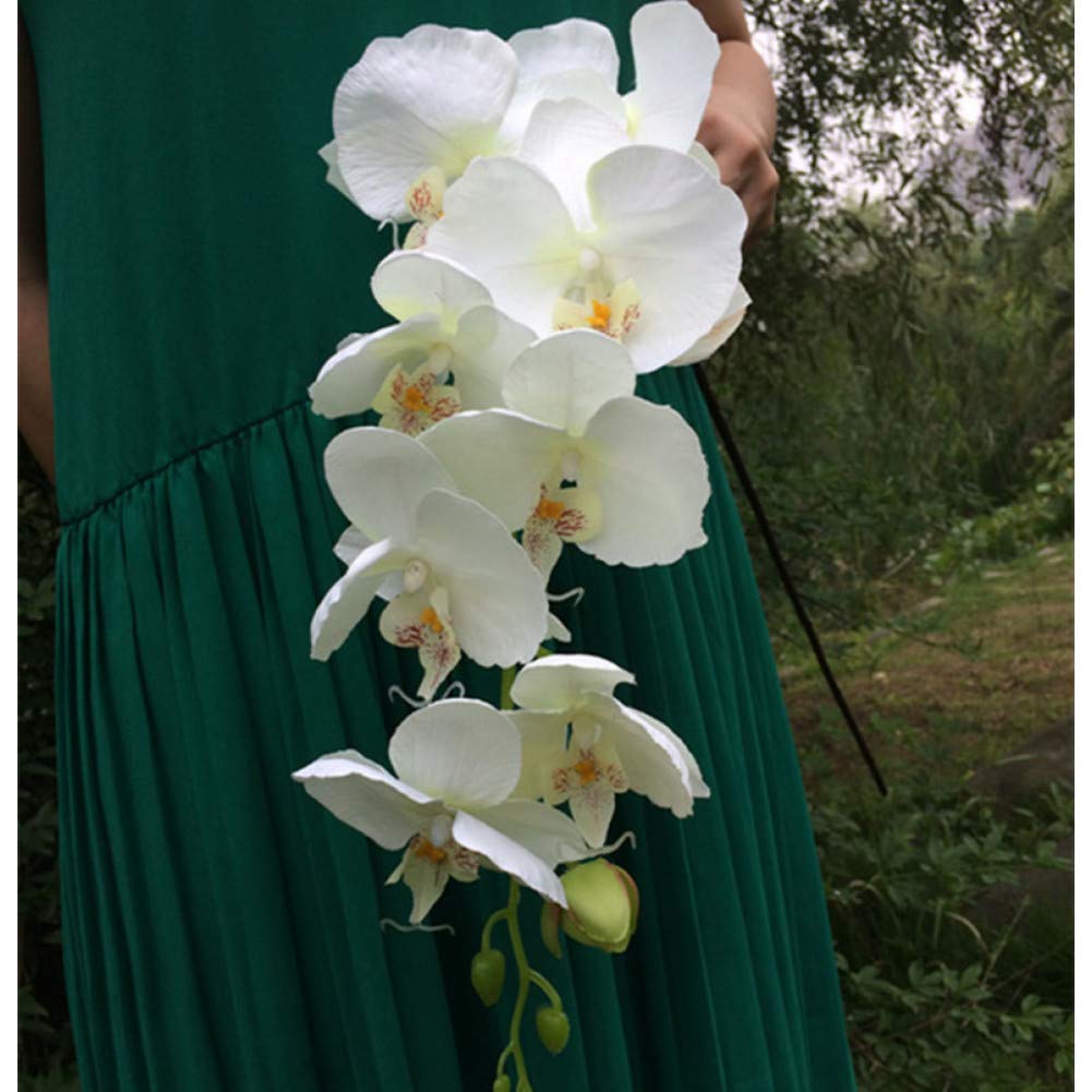 Faux orchidée artificielle lot de 10 phalaenopsis pour décoration maison fleur mariage