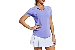 Women's Golf Polo Shirts Collared V Neck Short Sleeve Tennis Shirt, Dry Fit, Moisture Wicking