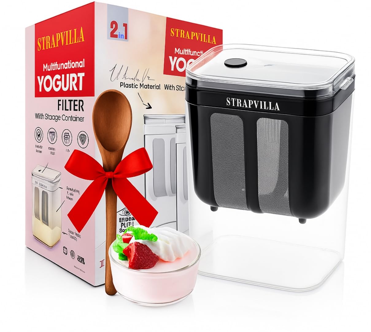 Hung Curd Maker | 1400ml Large Capacity | Greek Yogurt Filter Strainer | Fine 304 S.S. Mesh Strainer with Lid | Durable Food Grade Curd Strainer & Curd Maker for Home | Creamy Thick Yogurt Hung Curd Maker | 1400ml Large Capacity | Greek Yogurt Filter Strainer | Fine 304 S.S. Mesh Strainer with Lid | Durable Food Grade Curd Strainer & Curd Maker for Home | Creamy Thick Yogurt