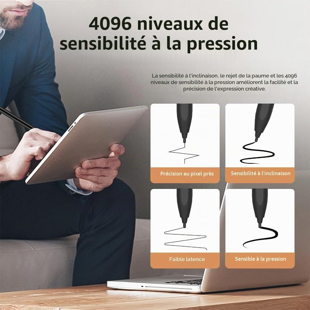VOVIPO EMR Stylet pour Remarkable 2 avec Gomme, Stylo de Rechange pour Papier numérique Remarkable 2/Scribe/Boox Tablet, Alternative au marqueur Plus, sensibilité à la Pression 4096