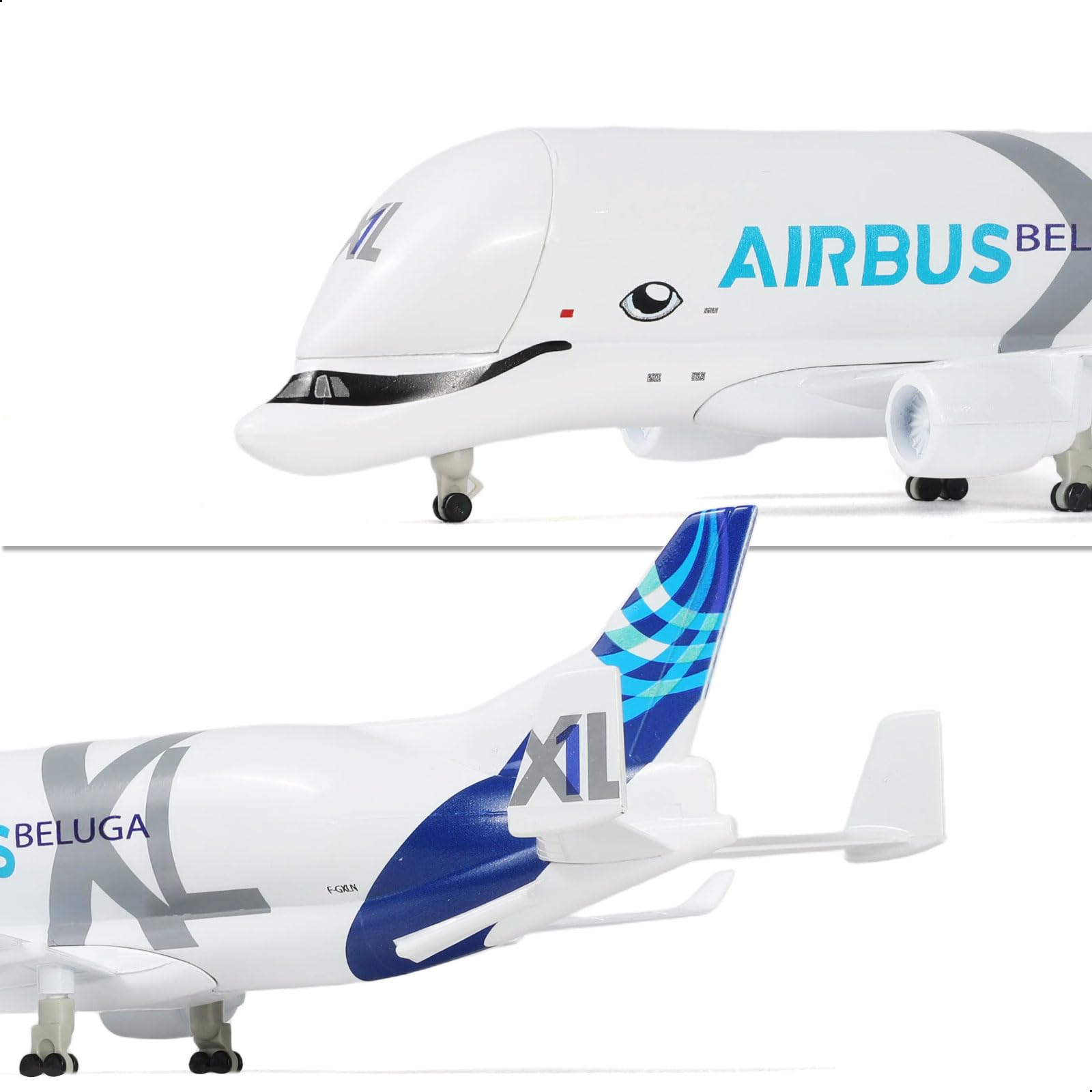 QIYUMOKE 1/300 A330 Beluga XL1 Diecast Metal Aircraft Model Kit with Stand (7.7 inch) for Airbus a330-743L Super Transport Beluga - Image 3
