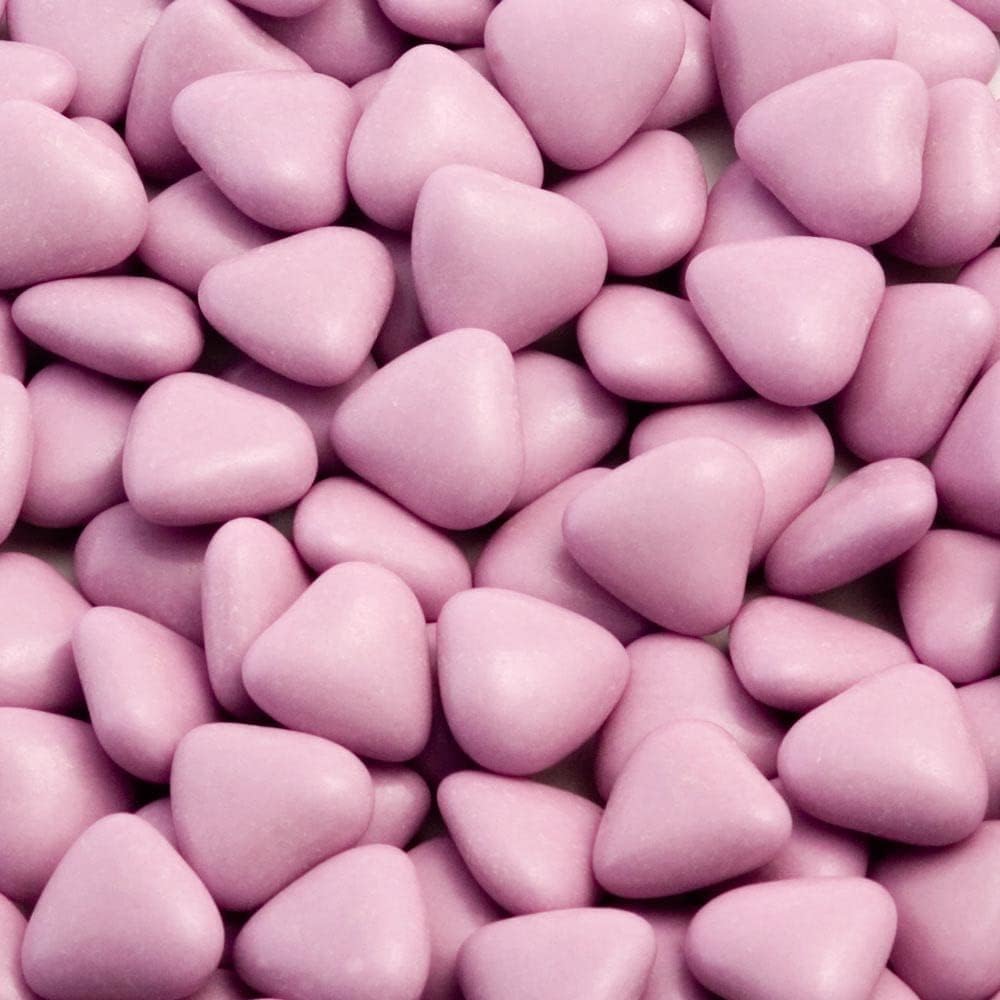 Italian Options Mini Heart Chocolate Dragees, Small Heart Chocolates, Sweets, Candy for Wedding Favours, Baby Showers, Christenings, Valentines, Gifts and Party Bags, 1 Kg, 1.5 cm Pieces, Lilac