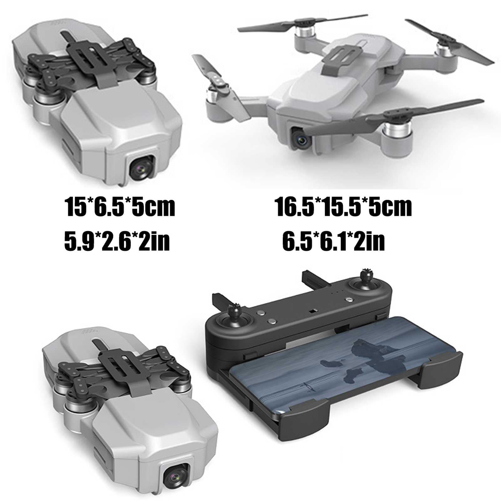 Drones GPS para adultos que te siguen?brushless Motor plegable 4k HD doble cámara aérea control remoto aeronave (gris 3 BATTERY)