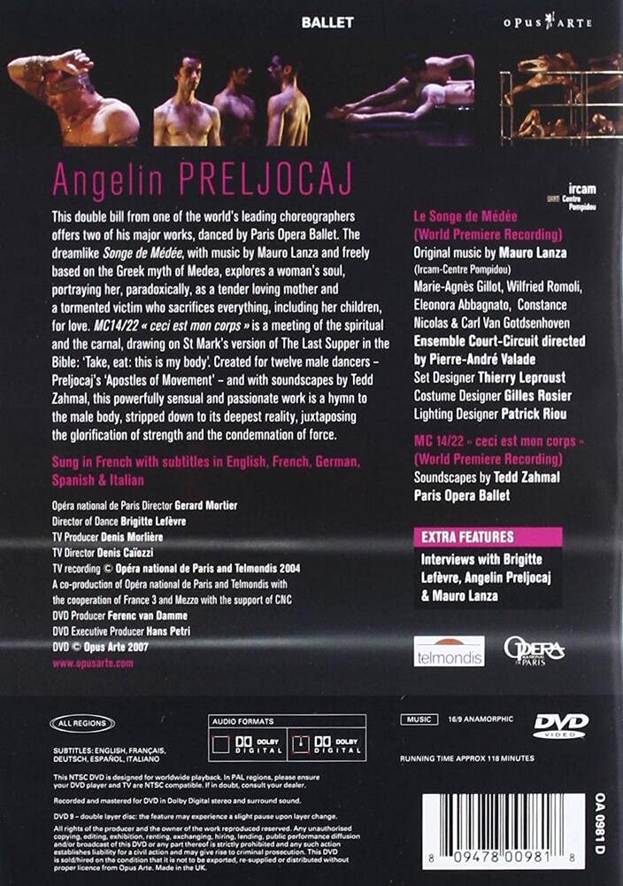 Angelin Preljocaj: Le Song De Medee And Mc14/22 [DVD] [2010]