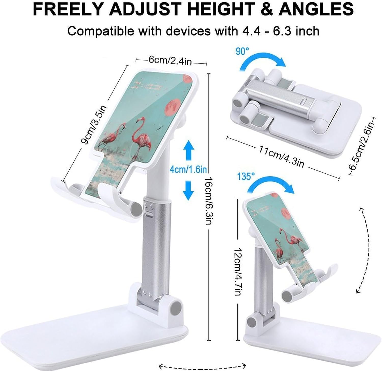 Flamingo in Water Foldable Phone Stand for Desk Taller Stand image 2