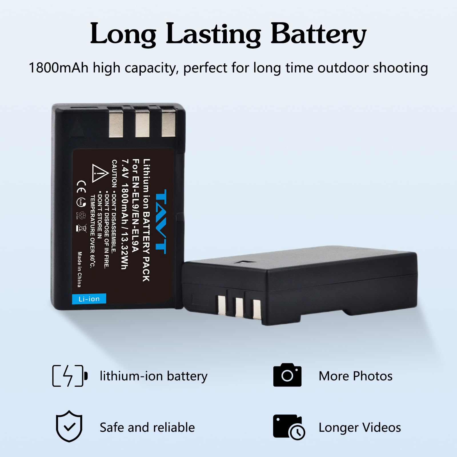 2 batterie EN-EL9A EN-EL9 e caricabatterie per fotocamera Nikon D5000, D40, D60, D3000, D40x