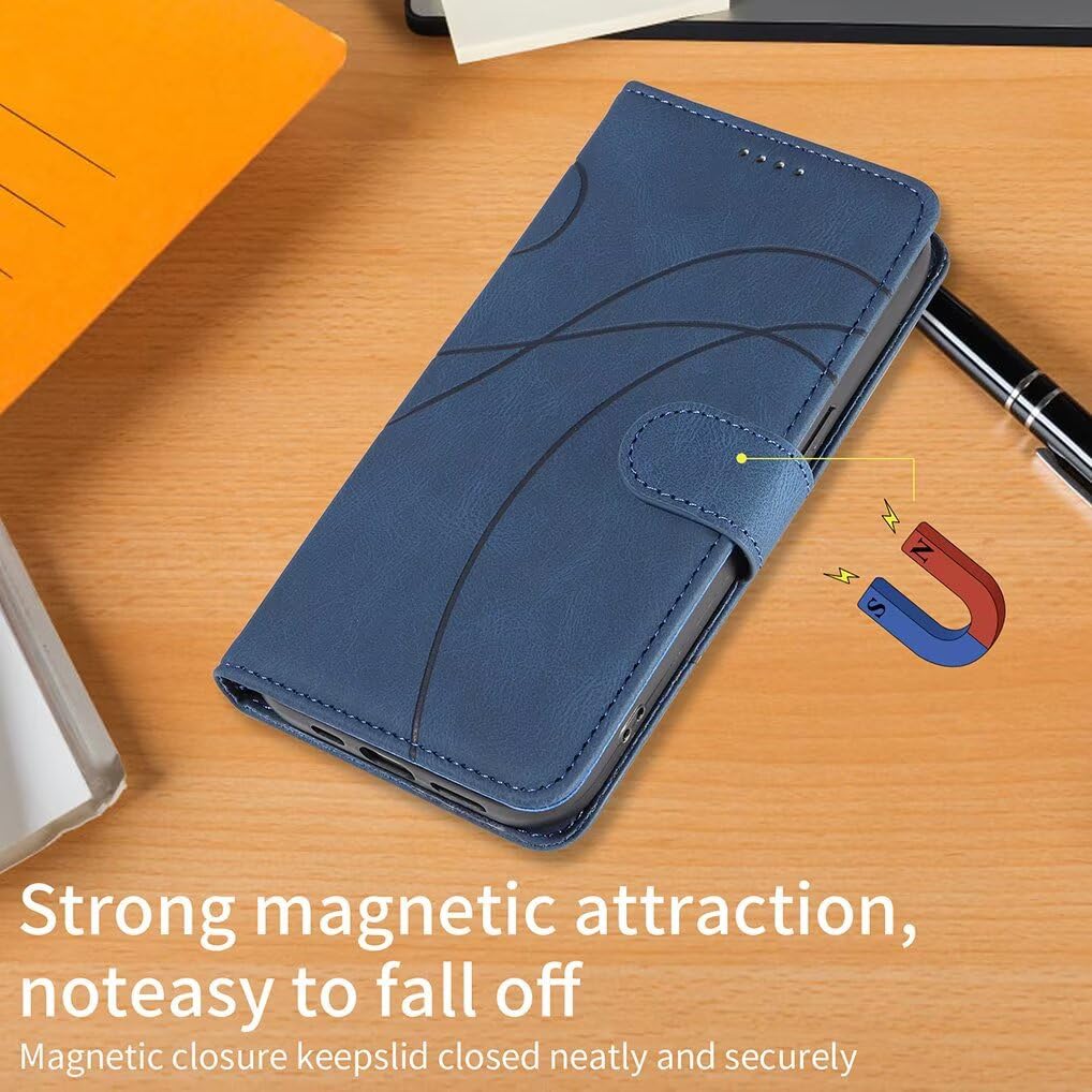 SEAHAI Cover per Realme GT 7 5G / Realme GT 7T 5G, Ultra Sottile Custodia Premium PU Pelle Portafoglio con Kickstand/Slot per Schede, Antiurto Flip Cover Libro - Blu