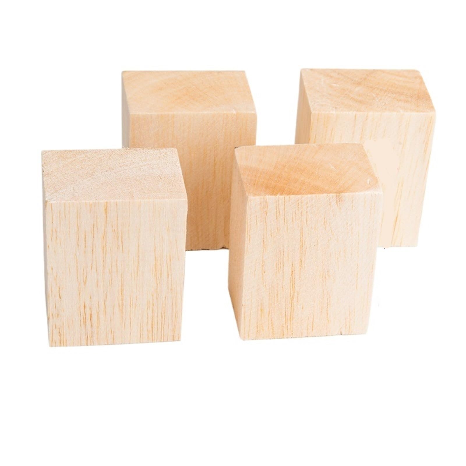 MRVAKDYDI Basswood Carving Blocks, Unfinished Basswood Carving Blocks Multiple Sizes for Craft(40x60x80mm 4Pcs)