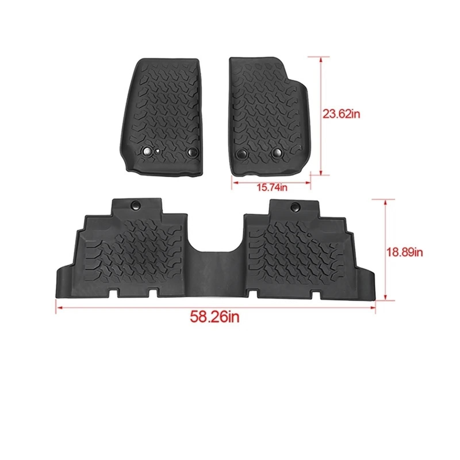 Do Wrangler JK 2007-2017 2/4 drzwi maty pojazdu