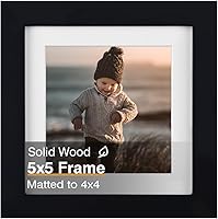 Vista 140 de KINLINK Marco de Fotos 11x14 Natural, Marco de Madera Maciza 11x14 con Plexiglás Acrílico para Fotos 5x7/8x10 Con Paspartú, Exhibición de Mesa