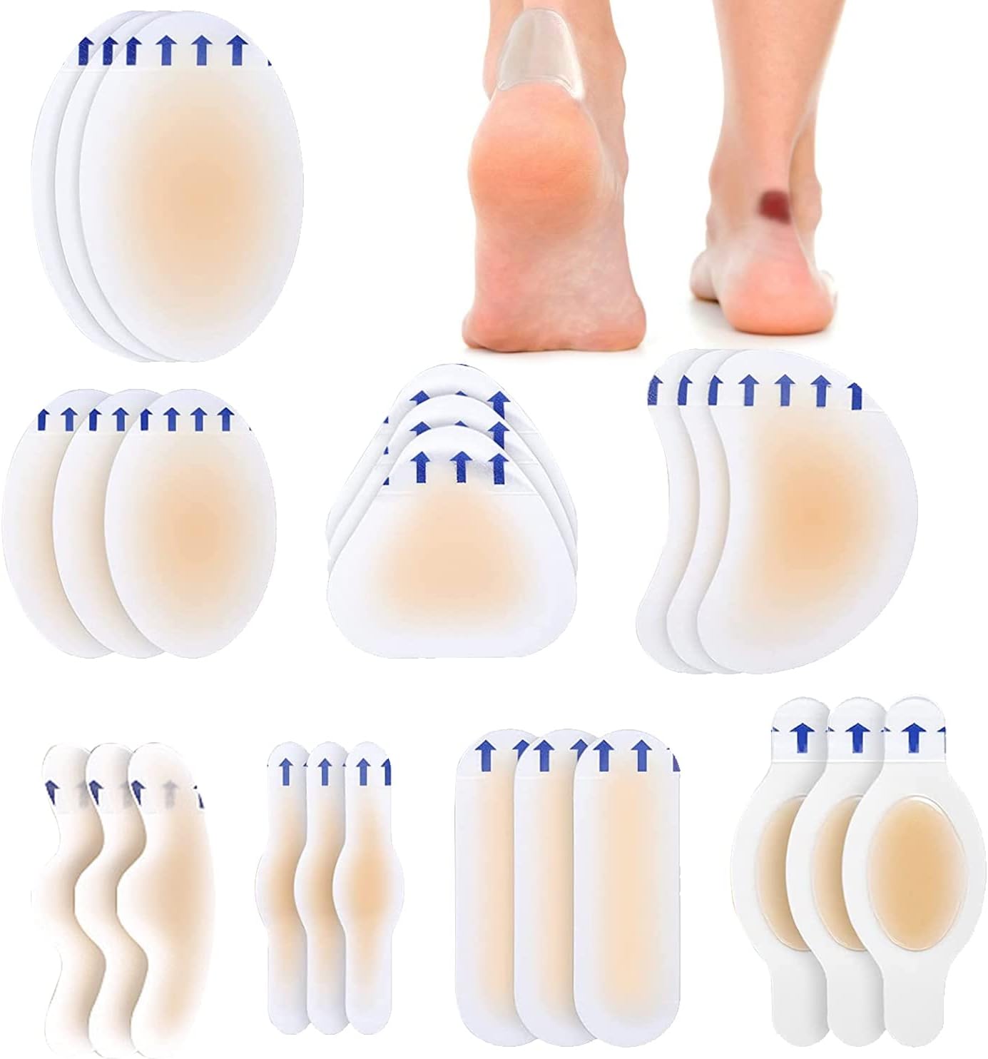 24 Pieces Blister Plasters Bandages, Invisible Waterproof Gel Bandages