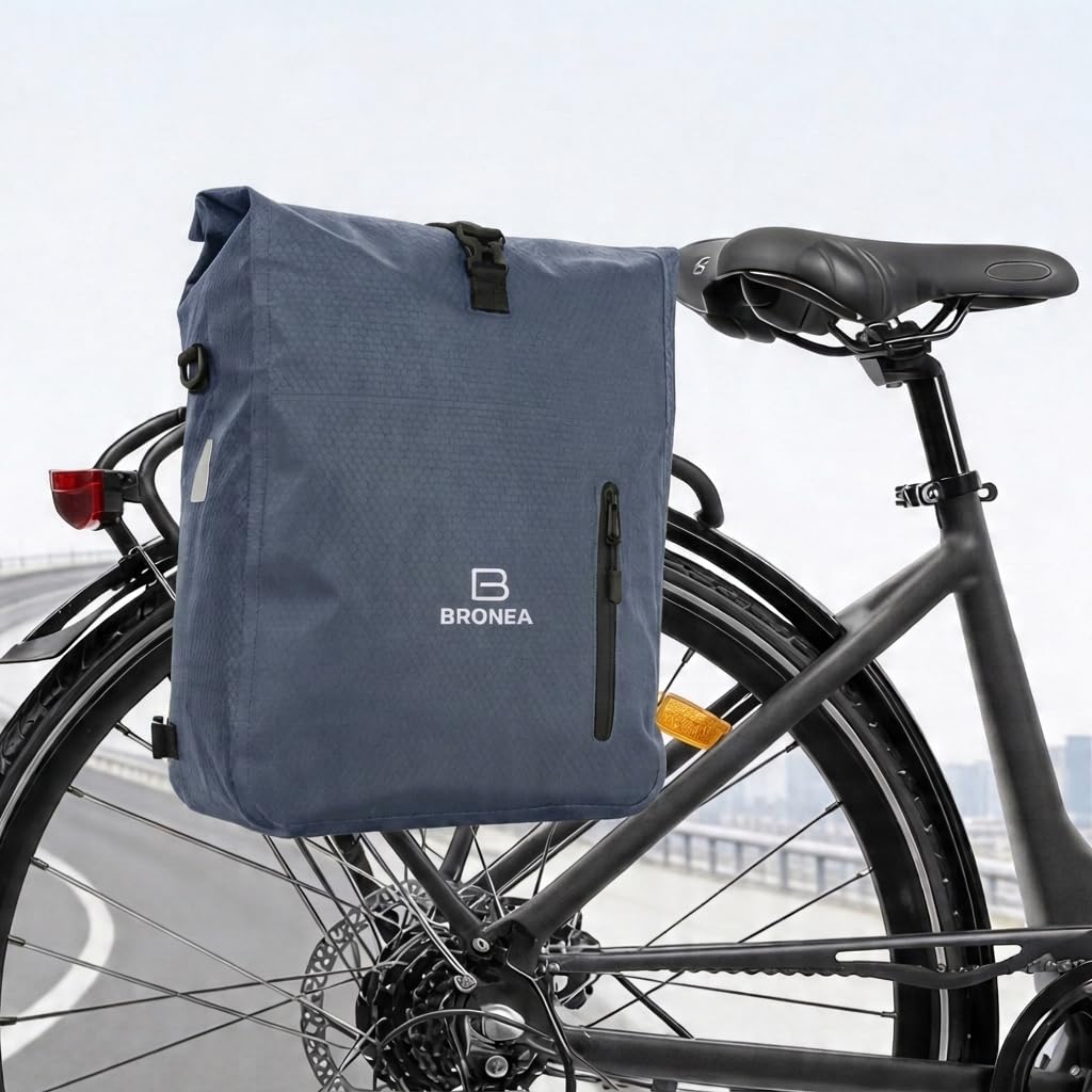 3 in 1 Fahrradtasche Wasserdicht - 28L - Rucksack & Umhängetasche, Gepäckträgertasche für Fahrrad, WaterBlock Material, Integrierte Laptoptasche, Schnellmontage Gepäckträger | JEANSBLUE
