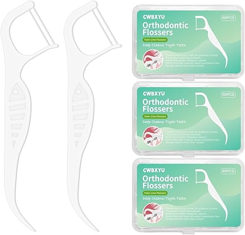 Hilo dental Ortho Double Line - Púas de hilo dental de doble línea, cuidado bucal súper limpio, cómodo, 100 palillos de dientes, las mejores